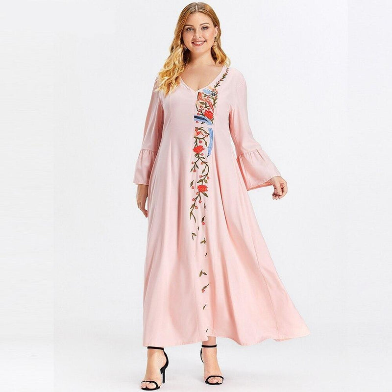long sleeve tunic maxi dress Senza Tempo Fashion Marisa dress - Grey