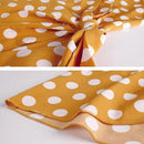 Plus Size V-Neck Sleeveless Polka Dot Printed ,Buttons Belt Yellow Ruffle Mini Dress, Sleeveless Frock, Waist Belt, sleeveless chiffon mini dress, Ribbon style , iBuyXi.com