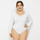 Plus Size Bodycon Skinny Bodysuits Zipper V-neck Long Sleeve Jumpsuit,5XL 6XL Plus Size Bodycon, Skinny Bodysuits,Autumn Winter Zipper V-neck Long Sleeves, Plus Size Turtleneck, Long Sleeve Bodysuit, Long Sleevees,iBuyXi.com