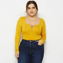 Plus Size Bodycon Skinny Bodysuits Zipper V-neck Long Sleeve Jumpsuit,5XL 6XL Plus Size Bodycon, Skinny Bodysuits,Autumn Winter Zipper V-neck Long Sleeves, Plus Size Turtleneck, Long Sleeve Bodysuit, Long Sleevees,iBuyXi.com