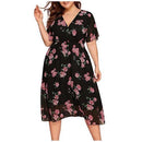 Plus size V-Neck Short Sleeve Aline Dress, iBuyXi.com, Plus size dresses, Plus size clothing, bohemian dress, free shipping