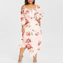 Plus Size Long Sleeves V Neck Embroidery Ruffles Maxi Long, Boho Beach Dress,2 Type Sleeve: Long sleeves, Sleeveless Maxi Floor Length, Exquisite Floral Printed, Deep V Neck, Bright Flower Pattern, Well-matched Waistband Belt, Loose but Curvy, Flowy well, Cute and Elegant, iBuyXi.com
