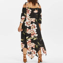 Plus Size Long Sleeves V Neck Embroidery Ruffles Maxi Long, Boho Beach Dress,2 Type Sleeve: Long sleeves, Sleeveless Maxi Floor Length, Exquisite Floral Printed, Deep V Neck, Bright Flower Pattern, Well-matched Waistband Belt, Loose but Curvy, Flowy well, Cute and Elegant, iBuyXi.com