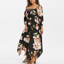 Plus Size Long Sleeves V Neck Embroidery Ruffles Maxi Long, Boho Beach Dress,2 Type Sleeve: Long sleeves, Sleeveless Maxi Floor Length, Exquisite Floral Printed, Deep V Neck, Bright Flower Pattern, Well-matched Waistband Belt, Loose but Curvy, Flowy well, Cute and Elegant, iBuyXi.com