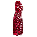 Polka Dot Printed Belt Dress. Visit iBuyXi.com for Online Shopping and Shop the Unique Selection, Women Dress, Plus size Dress, Robe Longue, Casual Polyester V-neck Short-Sleeved Polka Dot Printed Belt Dress.