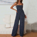Polka Dot Printed Overalls, Wide Leg Boho Loose Jumpsuit, 2021 Summer Dots Wide Leg Jumpsuit, Women Red Jumpsuit Female High Waist, Yellow Jumpsuit Long Romper Elegant Overalls For Women, iBuyXi.com