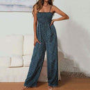 Polka Dot Printed Overalls, Wide Leg Boho Loose Jumpsuit, 2021 Summer Dots Wide Leg Jumpsuit, Women Red Jumpsuit Female High Waist, Yellow Jumpsuit Long Romper Elegant Overalls For Women, iBuyXi.com