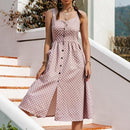 Polka Dot Sleeveless Dress With high waist buttoned Top And Ideal Choice For summer Season. - ibuyxi.comv