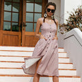 Polka Dot Sleeveless Dress With high waist buttoned Top And Ideal Choice For summer Season. - ibuyxi.com