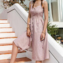 Polka Dot Sleeveless Dress With high waist buttoned Top And Ideal Choice For summer Season. - ibuyxi.com