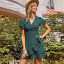 Polka Dot V-Neck A-Line Short Sleeve Ruffles Wrap Mini Dress,Boho Ruffles Short Sleeve V-Neck A-Line Polka Dot Print Wrap Mini Dress,Irregular Dress Tunic Mini Dress,Plus Wide Leg V-Neck High Waist Lace Up Jumpsuit,Size Women Short Sleeve, Print Patchwork Causal Dress Loose Overs, Maxi Irregular Dresses, iBuyXi.com