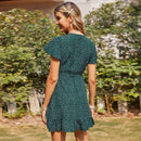 Polka Dot V-Neck A-Line Short Sleeve Ruffles Wrap Mini Dress,Boho Ruffles Short Sleeve V-Neck A-Line Polka Dot Print Wrap Mini Dress,Irregular Dress Tunic Mini Dress,Plus Wide Leg V-Neck High Waist Lace Up Jumpsuit,Size Women Short Sleeve, Print Patchwork Causal Dress Loose Overs, Maxi Irregular Dresses, iBuyXi.com