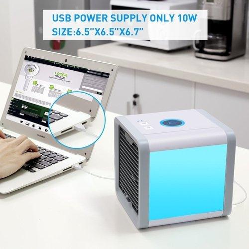 Portable Air Cooler Fan Mini USB ,Air Conditioner 7 Colors Light Desktop Air Cooling Fan Humidifier Purifier For Office Bedroom,iBuyXi.com