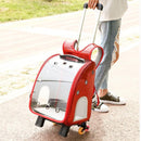 2-1 Portable Transparent Trolley Backpack Cat Carrier, ibuyxi.com