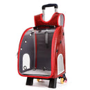 2-1 Portable Transparent Trolley Backpack Cat Carrier, ibuyxi.com