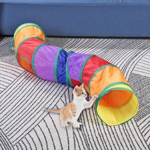 Rainbow Foldable Tunnel Tube, Visit iBuyXi.com for Online Shopping and Shop the Unique Selection, Foldable Tunnel, Tunnel Tube, Cat, Cat Tunnel Tube. Pet Tunnel Tube, Pet Tube, Cat Tube.
