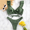 High Waist Ruffle Bikini Women Print Sexy Swimsuit Push Up Bikinis Bandage Bathing Suits Floral Beach Wear, iBuyXi.com, summer outfits, women clothing, sexy bikini, stylish bikini