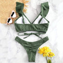 High Waist Ruffle Bikini Women Print Sexy Swimsuit Push Up Bikinis Bandage Bathing Suits Floral Beach Wear, iBuyXi.com, summer outfits, women clothing, sexy bikini, stylish bikini