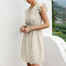 High Waist Dress Ruffled Hollow Stitching A-line Office Lady Dress, Wrap Midi Dress, Deep V-neck Backless Boho Floral Print Romper Oblong neck, Solid color, High waist, Back button closure, Long Pants Jumpsuits Romper with Belt. Women trendy elegant style and wide leg ,Casual jumpsuit with ruffles sleeves, long romper, short sleeve pantsuit with belts, crew neck pant suits, cocktail jumpsuit, long pants, iBuyXi.com