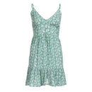 V-neck Floral printed dress with Vintage button design looks elegant in Ruffled Party and any occasion. - ibuyxi.com