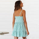 V-neck Floral printed dress with Vintage button design looks elegant in Ruffled Party and any occasion. - ibuyxi.com