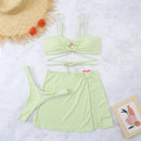 Brazilian Padded Push Up Thong Skirt Bikini Set, summer outfits, unique bikini sets, bikini skirt, women fashion, iBuyXi.com