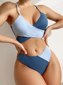 Mid Waist Wrap Brazilian Ribbed Bikini, summer outfits,  women beachwear, unique swimsuits, iBuyXi.com