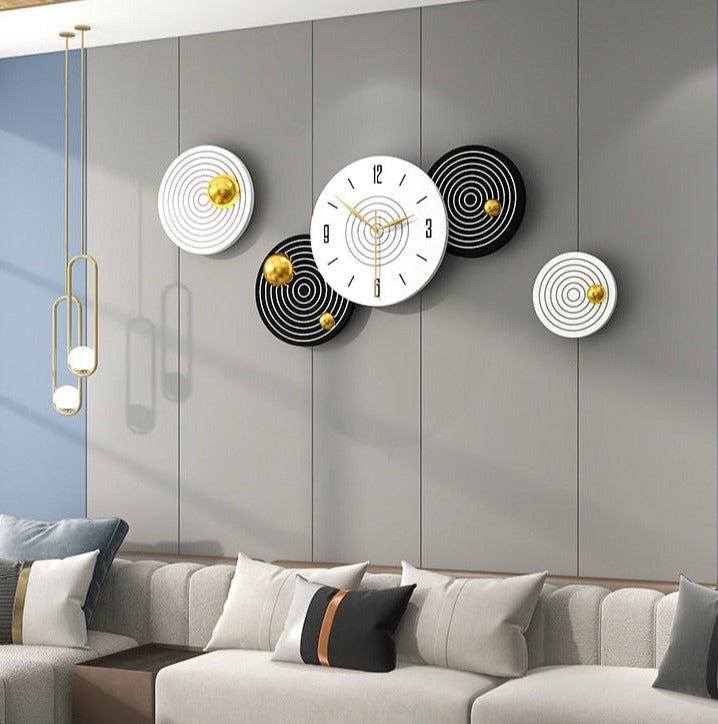 Minimalist Wall Hanging Clock with Luxury Lights