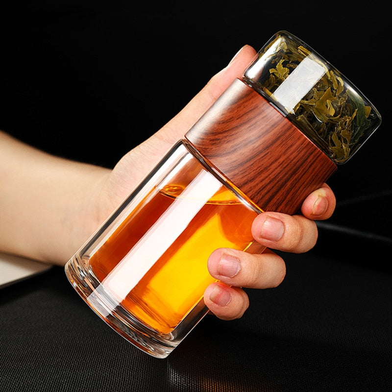 Stylish Double Glass Stainless Steel Filter Tumbler