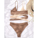 Mid Waist Wrap Brazilian Ribbed Bikini, summer outfits,  women beachwear, unique swimsuits, iBuyXi.com