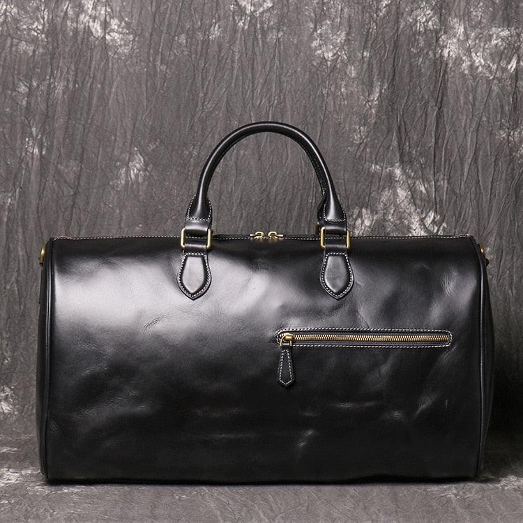 Large Capacity Genuine Leather Travel Duffel Handbag, ibuyxi.com