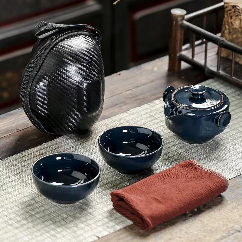 Portable Japanese Ceramic Teapot Cups Set, ibuyxi.com