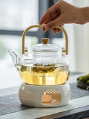 Large Handle Heat Resistant Glass Tea Pot