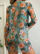 3 Pieces Tropical Printed Push Up Bikini Set, summer outfits, swimsuit set, tankini set, tropical cocktail Hawaii swimwear, iBuyXi.com