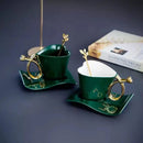 Retro Heart-Shape Ceramic Coffee Mug Set, ibuyxi.com