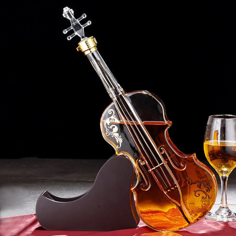 Craft Bottle Violin Glass Decanter Whiskey Set