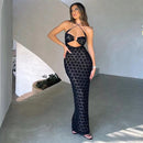 Floral Halter CutOut Party Gown Maxi Dress, ibuyxi.com