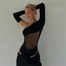 Transparent Mesh Backless Party Sheer Bodysuit, iBuyXi.com