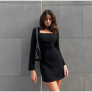 Shoulder Padded Square Neck Single Breasted Suit, IBUYXI.COM