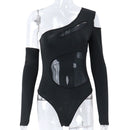 Transparent Mesh Backless Party Sheer Bodysuit, iBuyXi.com