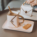 Creative and Gold Handbag Mug Set with Tray Design