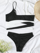 Mid Waist Wrap Brazilian Ribbed Bikini, summer outfits,  women beachwear, unique swimsuits, iBuyXi.com