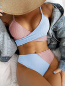 Mid Waist Wrap Brazilian Ribbed Bikini, summer outfits,  women beachwear, unique swimsuits, iBuyXi.com