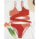 Mid Waist Wrap Brazilian Ribbed Bikini, summer outfits,  women beachwear, unique swimsuits, iBuyXi.com