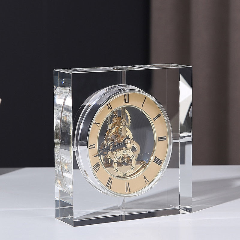 Nordic Luxury Crystal Gear Clock For Decoration
