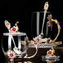Rose Mug & Enamel Crystal Flower Tea Tumbler, ibuyxi.com