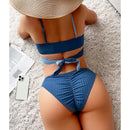 Mid Waist Wrap Brazilian Ribbed Bikini, summer outfits,  women beachwear, unique swimsuits, iBuyXi.com