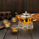Heat Resistant Glass Tea Set Teapot 6 Cups