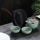 Portable Ceramic Travel Tea Set 1 Teapot & 2 Tea Cups, iBuyXi.com
