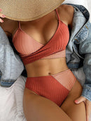 Mid Waist Wrap Brazilian Ribbed Bikini, summer outfits,  women beachwear, unique swimsuits, iBuyXi.com